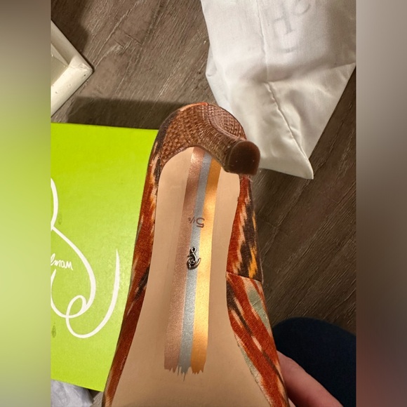 Ikkat print heels Sam Edelman NWT - Picture 2 of 3